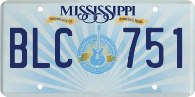 MS license plate BLC751