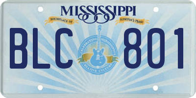 MS license plate BLC801