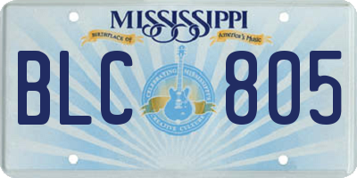 MS license plate BLC805