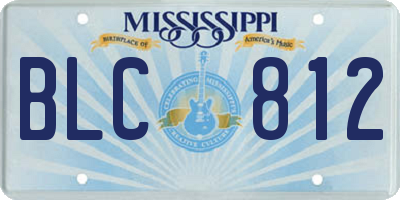 MS license plate BLC812