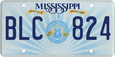 MS license plate BLC824