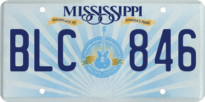 MS license plate BLC846