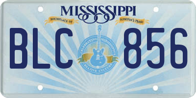 MS license plate BLC856
