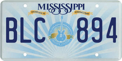 MS license plate BLC894