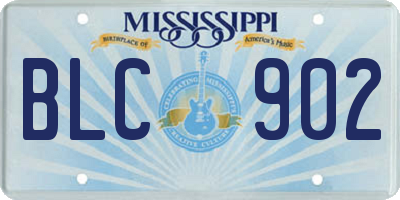 MS license plate BLC902