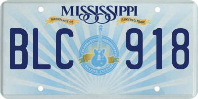 MS license plate BLC918