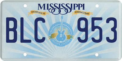 MS license plate BLC953