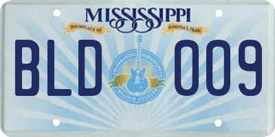 MS license plate BLD009