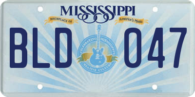 MS license plate BLD047