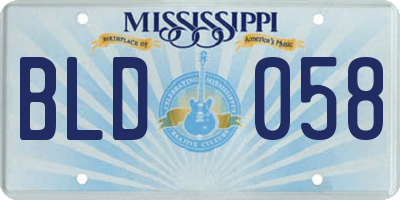 MS license plate BLD058