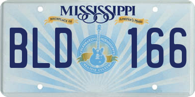 MS license plate BLD166