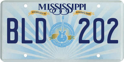 MS license plate BLD202