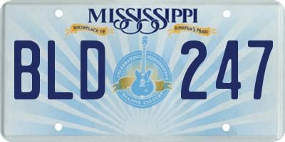 MS license plate BLD247
