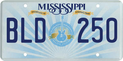 MS license plate BLD250