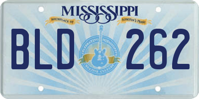 MS license plate BLD262
