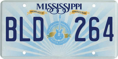MS license plate BLD264
