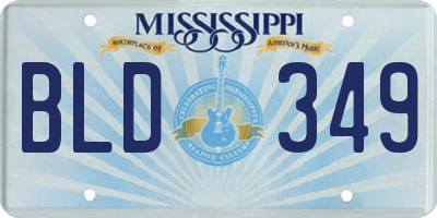 MS license plate BLD349