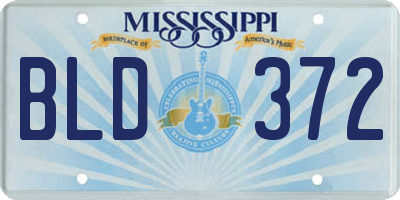 MS license plate BLD372
