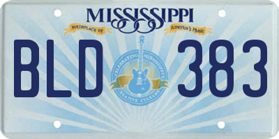 MS license plate BLD383
