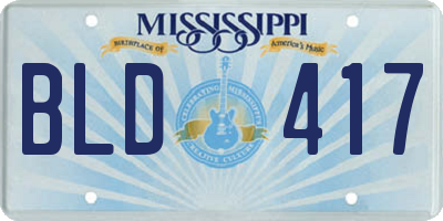 MS license plate BLD417