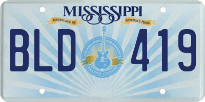MS license plate BLD419