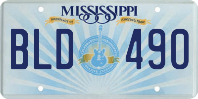 MS license plate BLD490