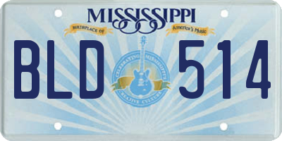 MS license plate BLD514