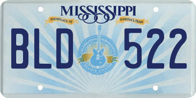 MS license plate BLD522