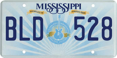MS license plate BLD528