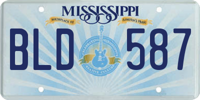 MS license plate BLD587