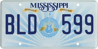 MS license plate BLD599