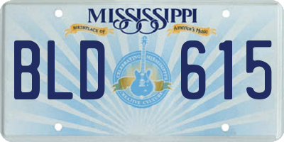 MS license plate BLD615