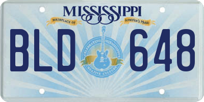 MS license plate BLD648