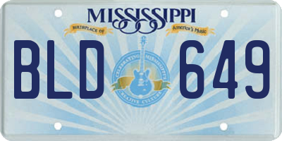 MS license plate BLD649