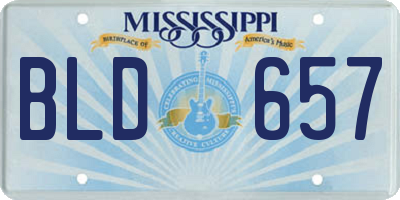 MS license plate BLD657