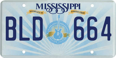 MS license plate BLD664