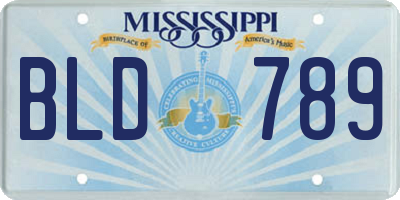 MS license plate BLD789