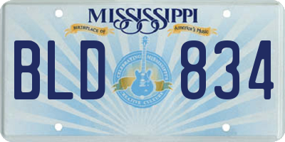 MS license plate BLD834