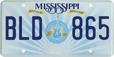 MS license plate BLD865