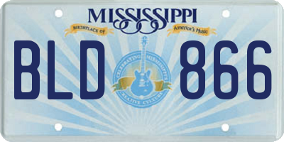 MS license plate BLD866