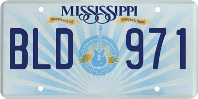 MS license plate BLD971