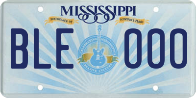 MS license plate BLE000