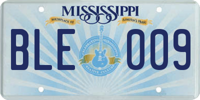 MS license plate BLE009