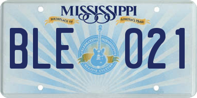 MS license plate BLE021