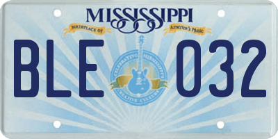MS license plate BLE032
