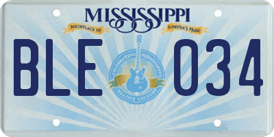 MS license plate BLE034