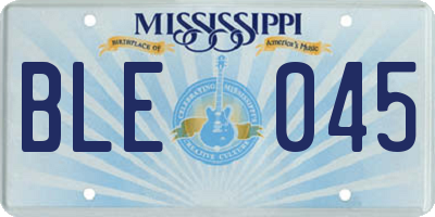 MS license plate BLE045