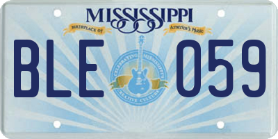 MS license plate BLE059