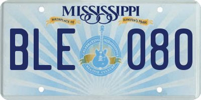 MS license plate BLE080