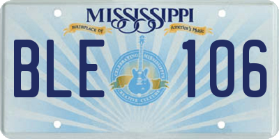 MS license plate BLE106